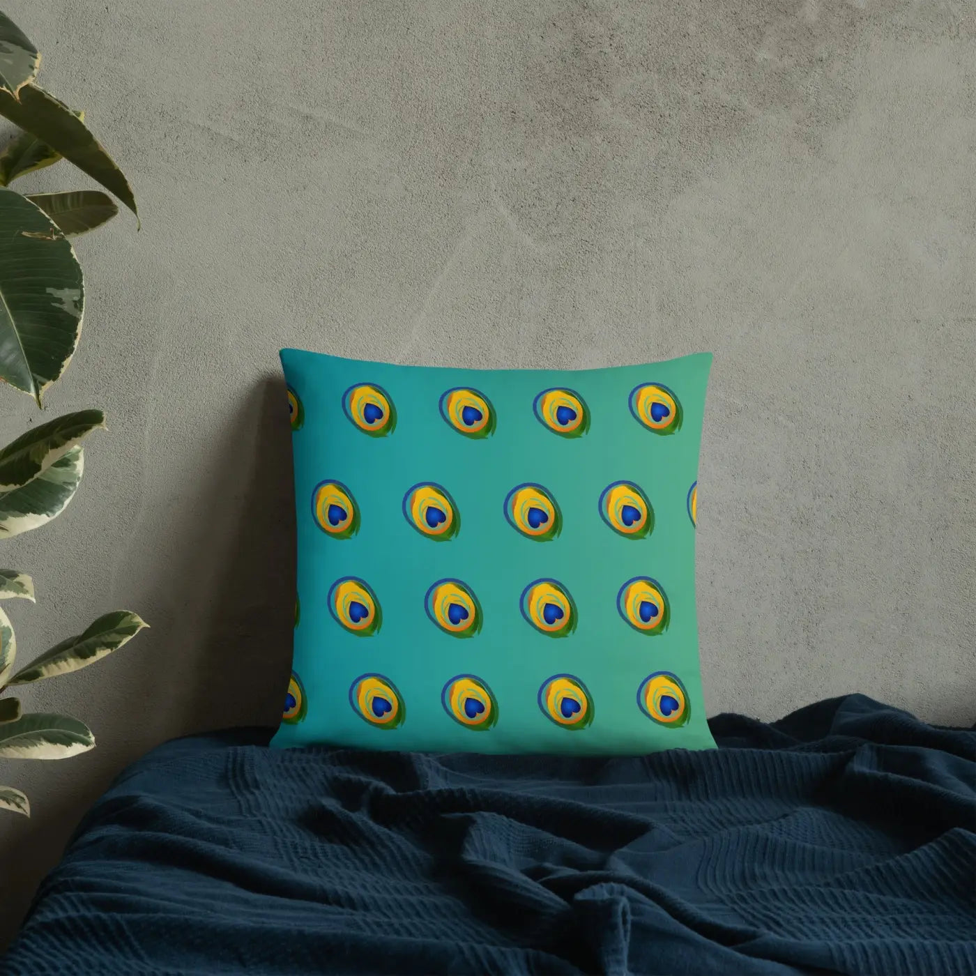 Peacock Feathers Printed Basic Throw Pillow - Royal Home Decor - DipaliZ