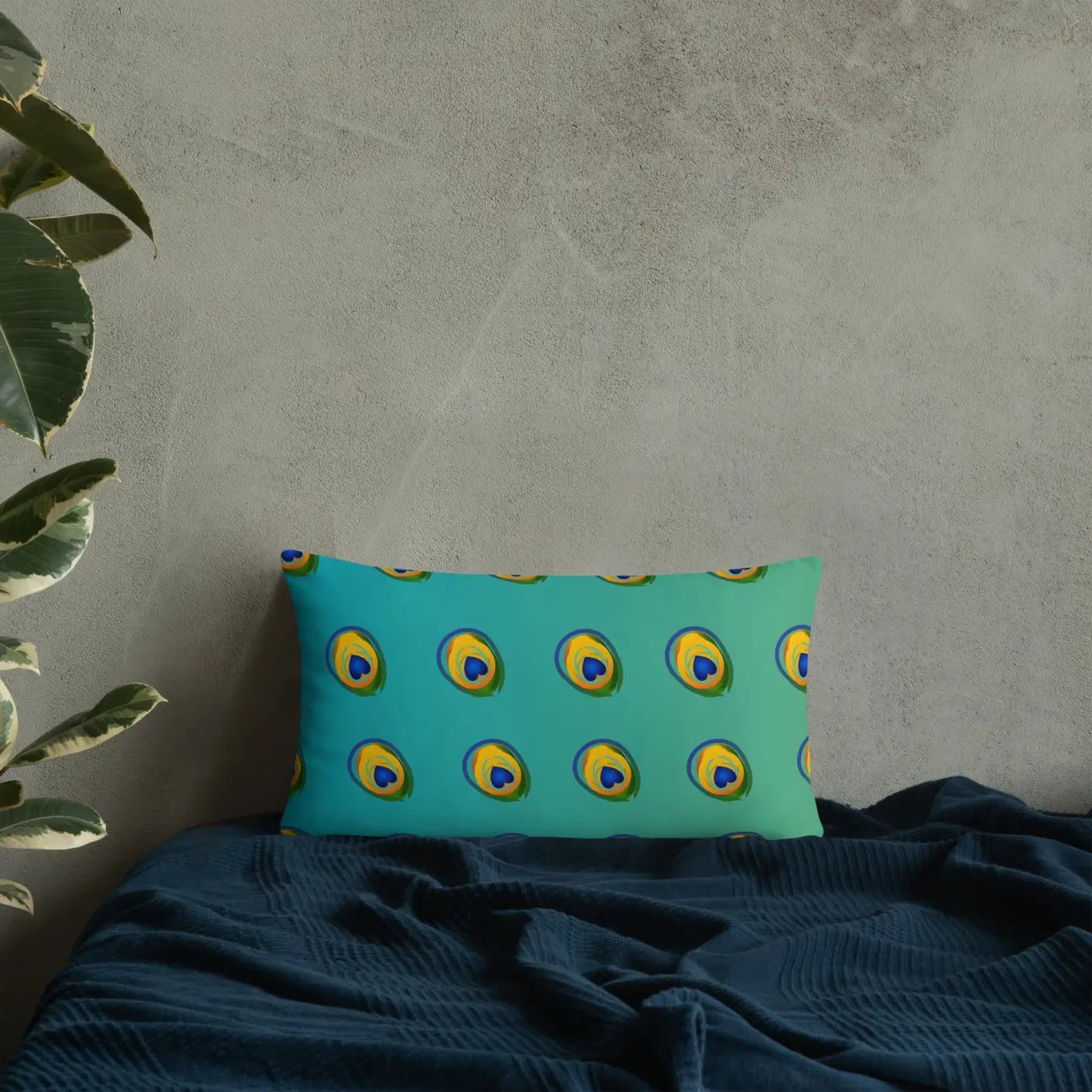 Peacock Feathers Printed Basic Throw Pillow - Royal Home Decor - DipaliZ