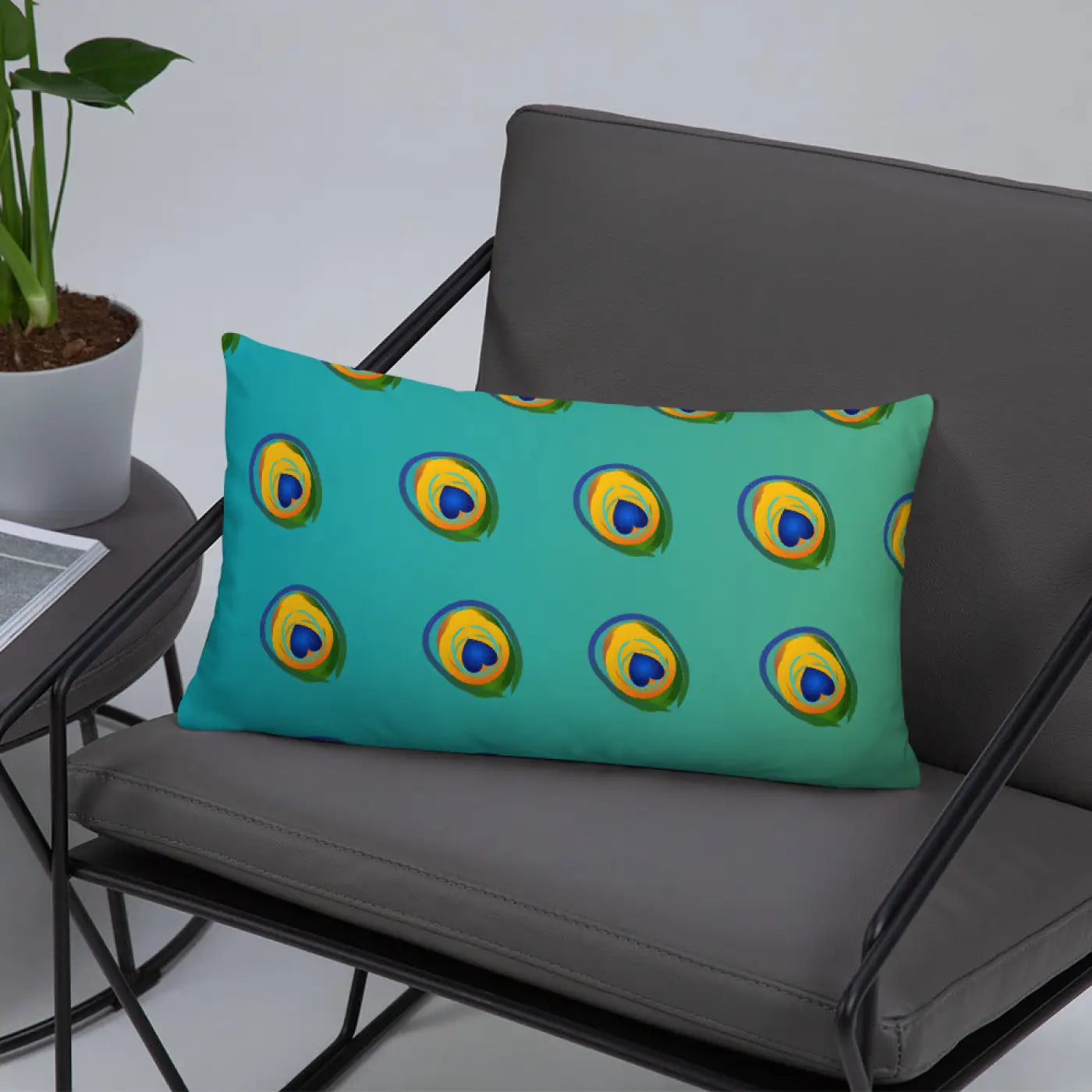 Peacock Feathers Printed Basic Throw Pillow - Royal Home Decor - DipaliZ