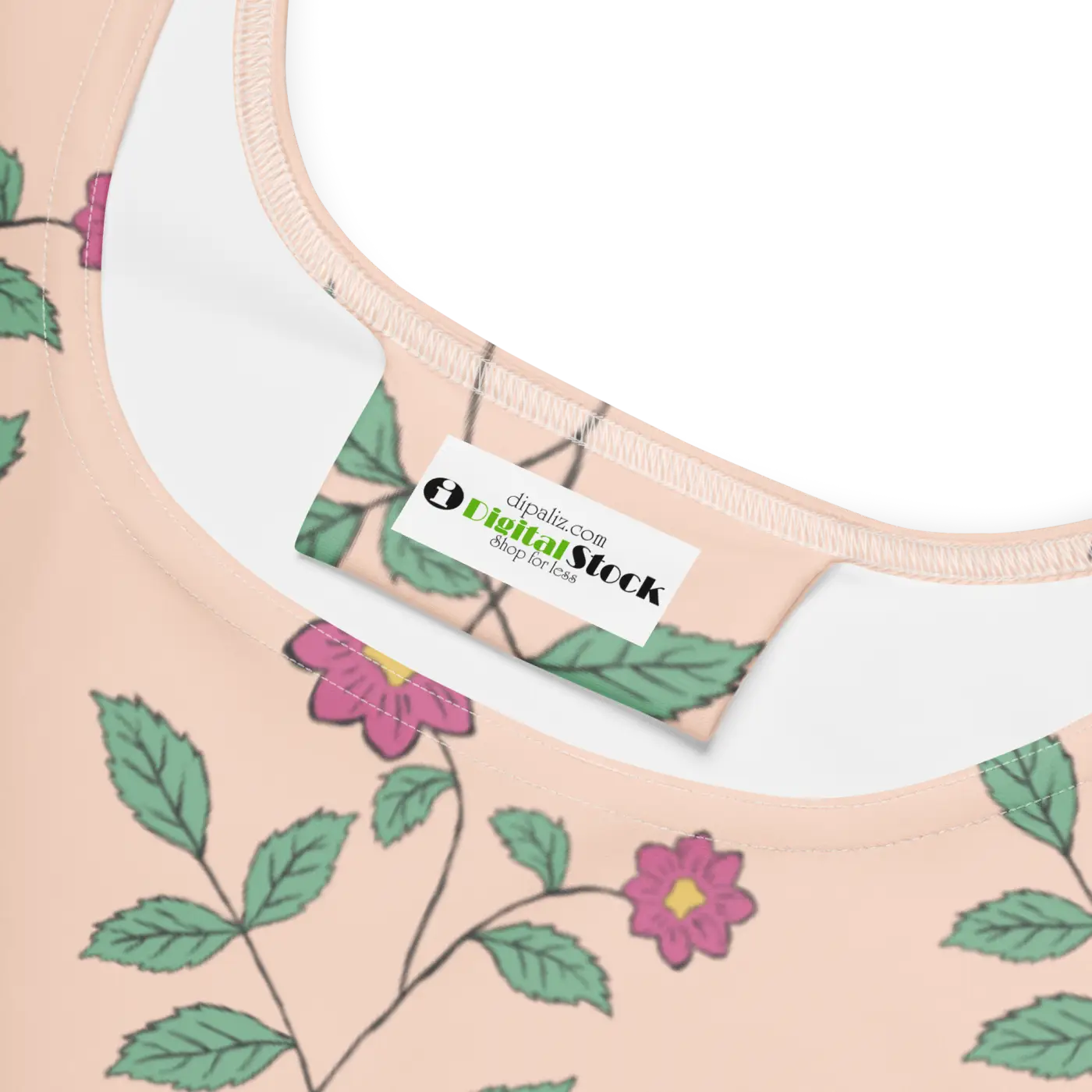 Pink Floral Skater Dress - Flared Skirt Design - DipaliZ