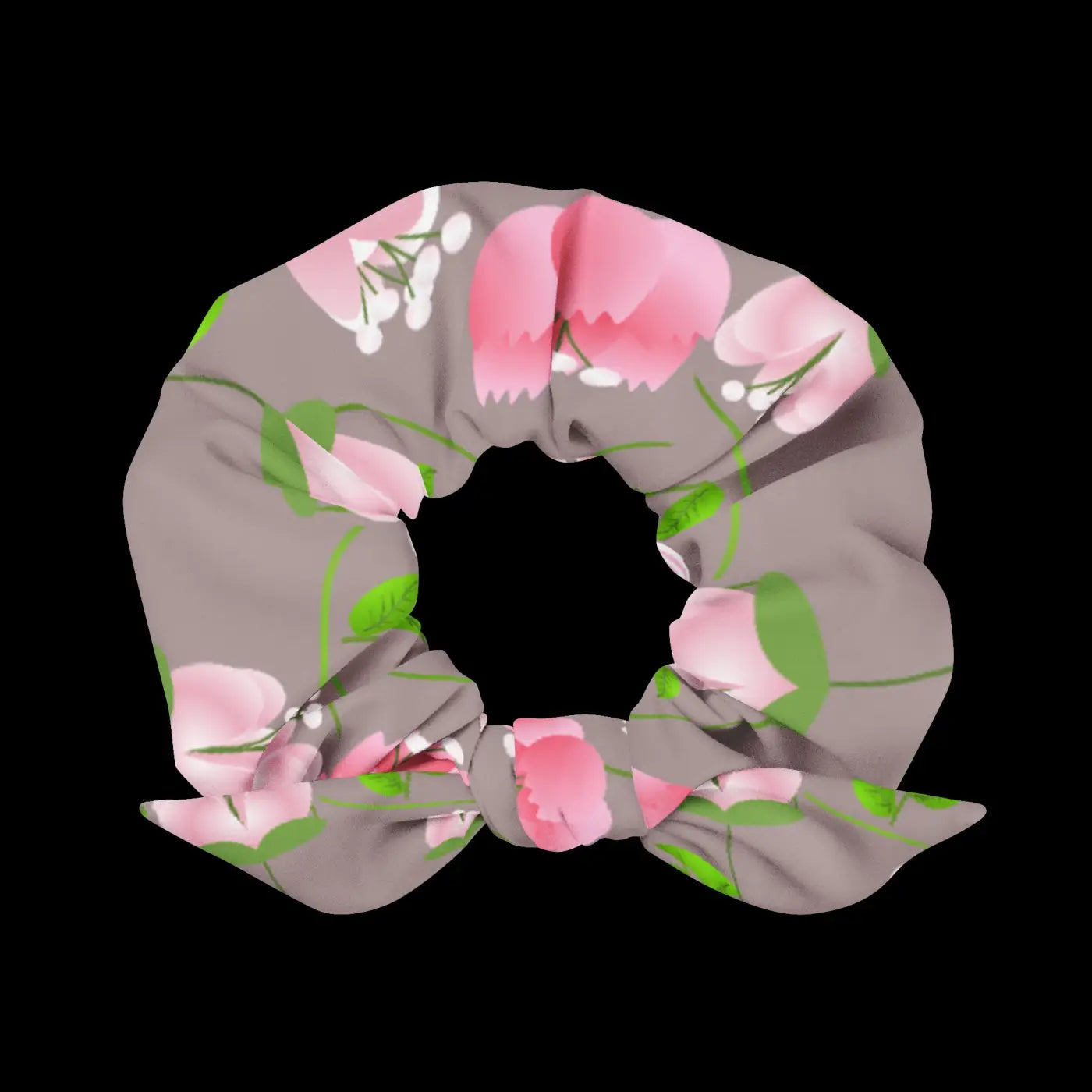 Recycled Scrunchie - Pink Flowers One Size - DipaliZ