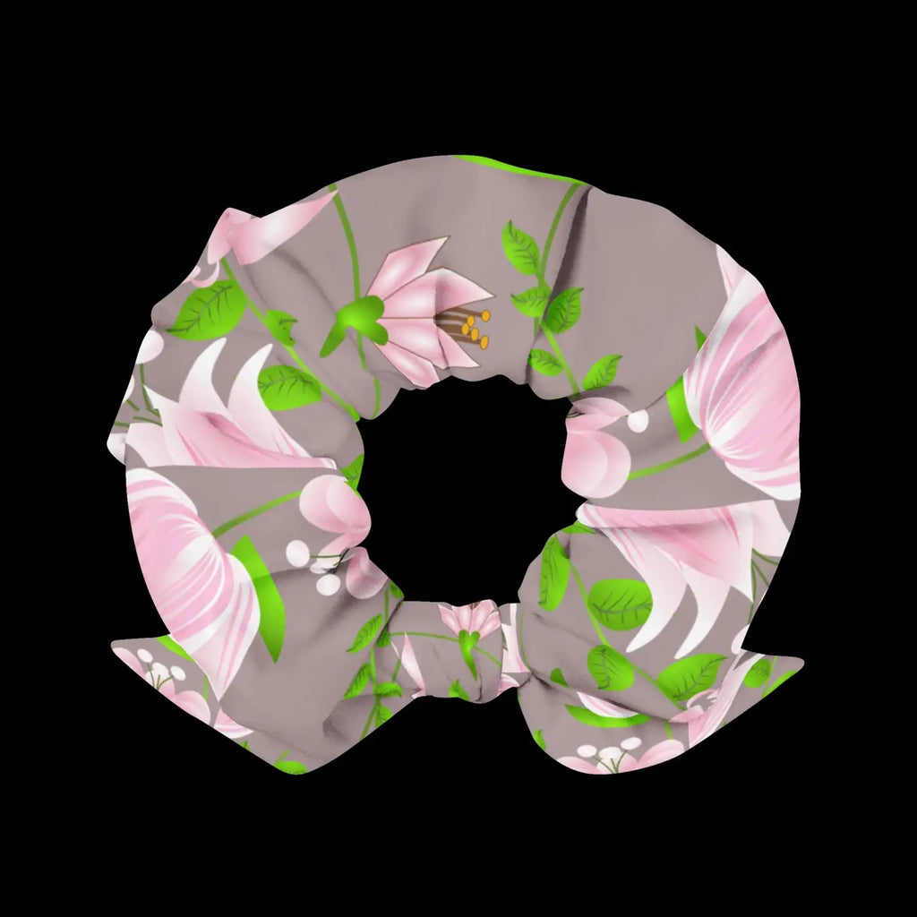 Recycled Scrunchie - Pink Flowers One Size - DipaliZ