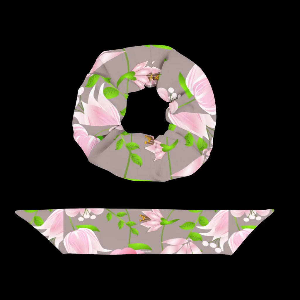 Recycled Scrunchie - Pink Flowers One Size - DipaliZ