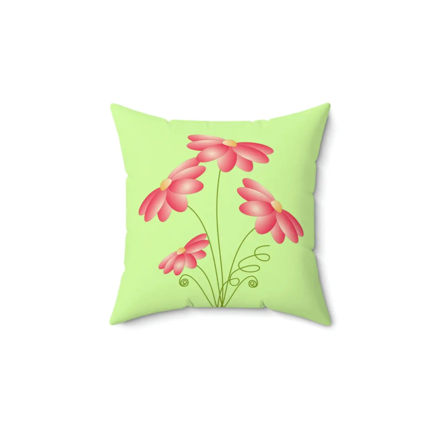 Polyester Square Pillow - Pink Flowers Design - DipaliZ