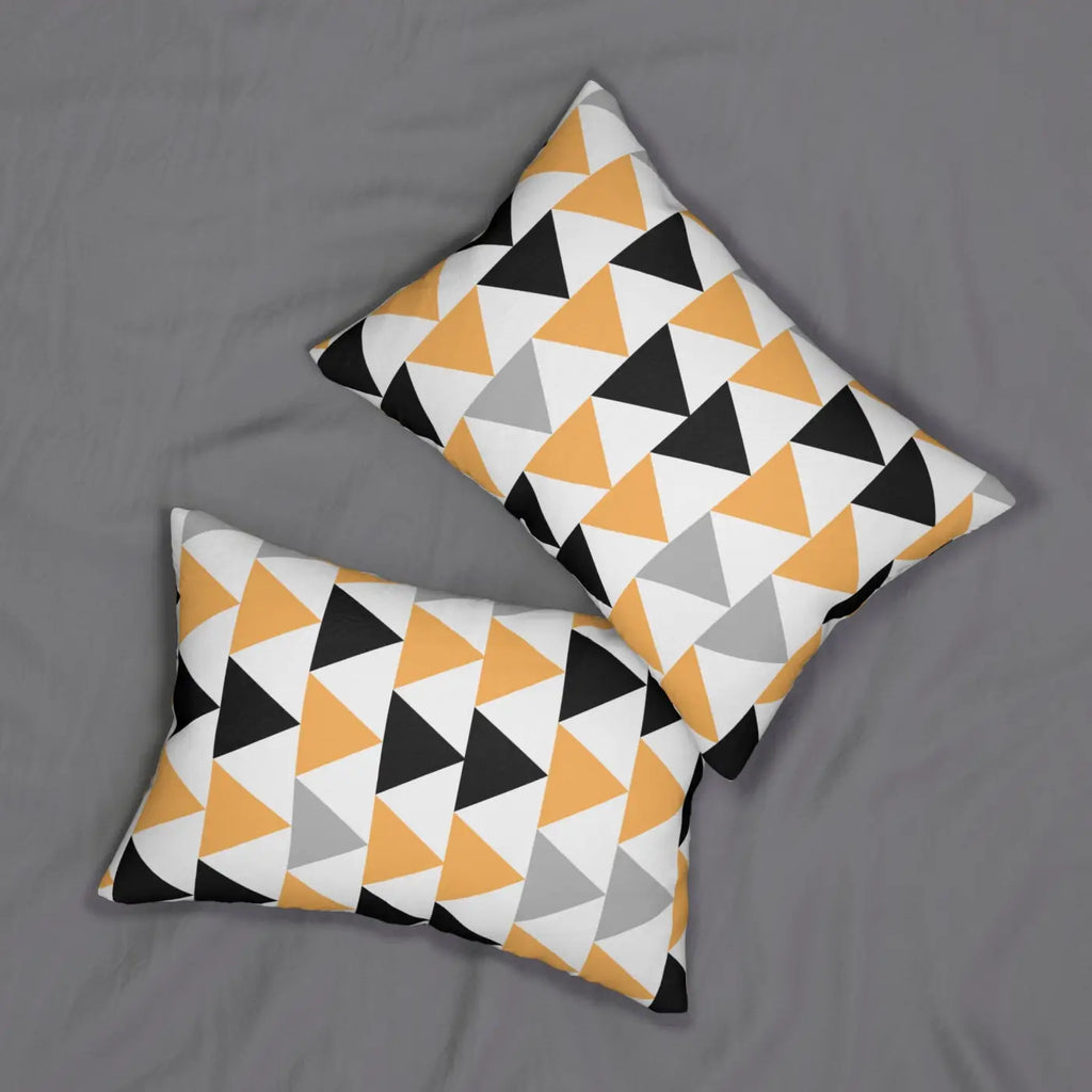 Geometric Spun Polyester Lumbar Pillow - Triangle Design - DipaliZ