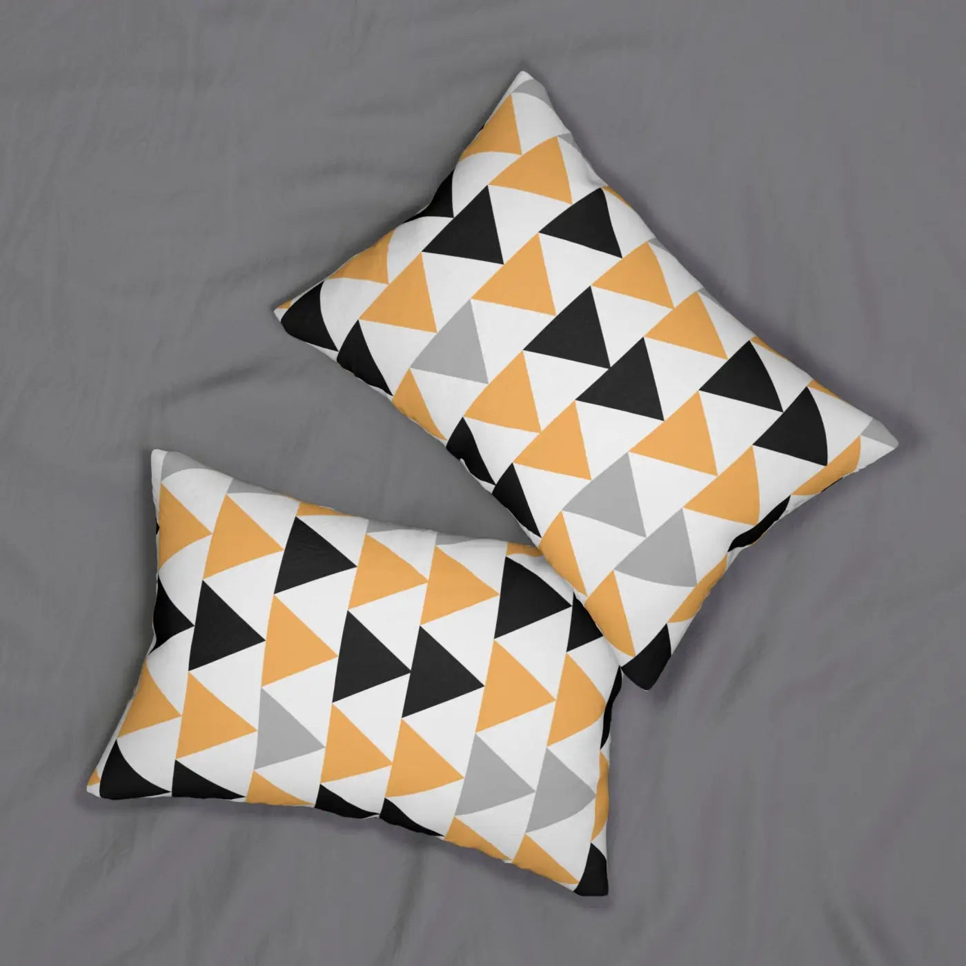 Geometric Spun Polyester Lumbar Pillow - Triangle Design - DipaliZ