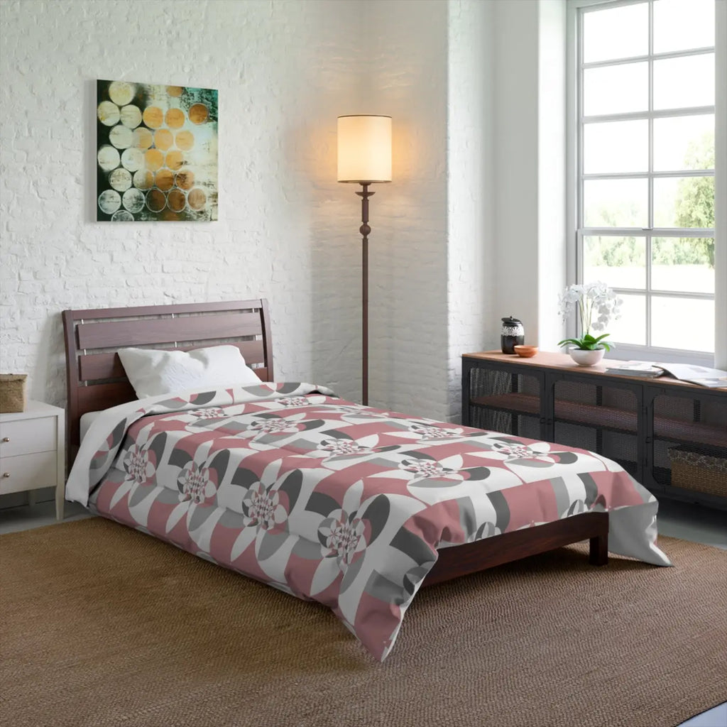 Grey Geometrical Pattern Bedding Set - Modern Chic Design - DipaliZ