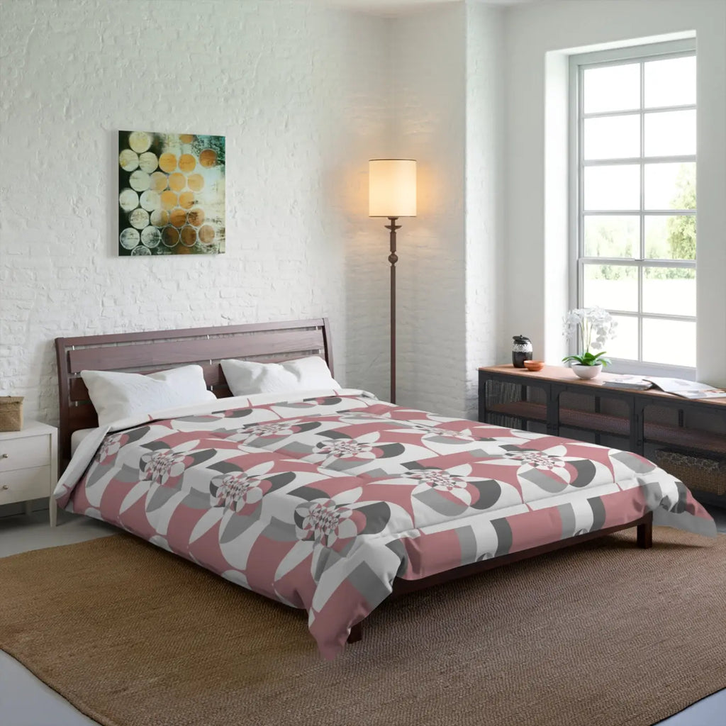 Grey Geometrical Pattern Bedding Set - Modern Chic Design - DipaliZ
