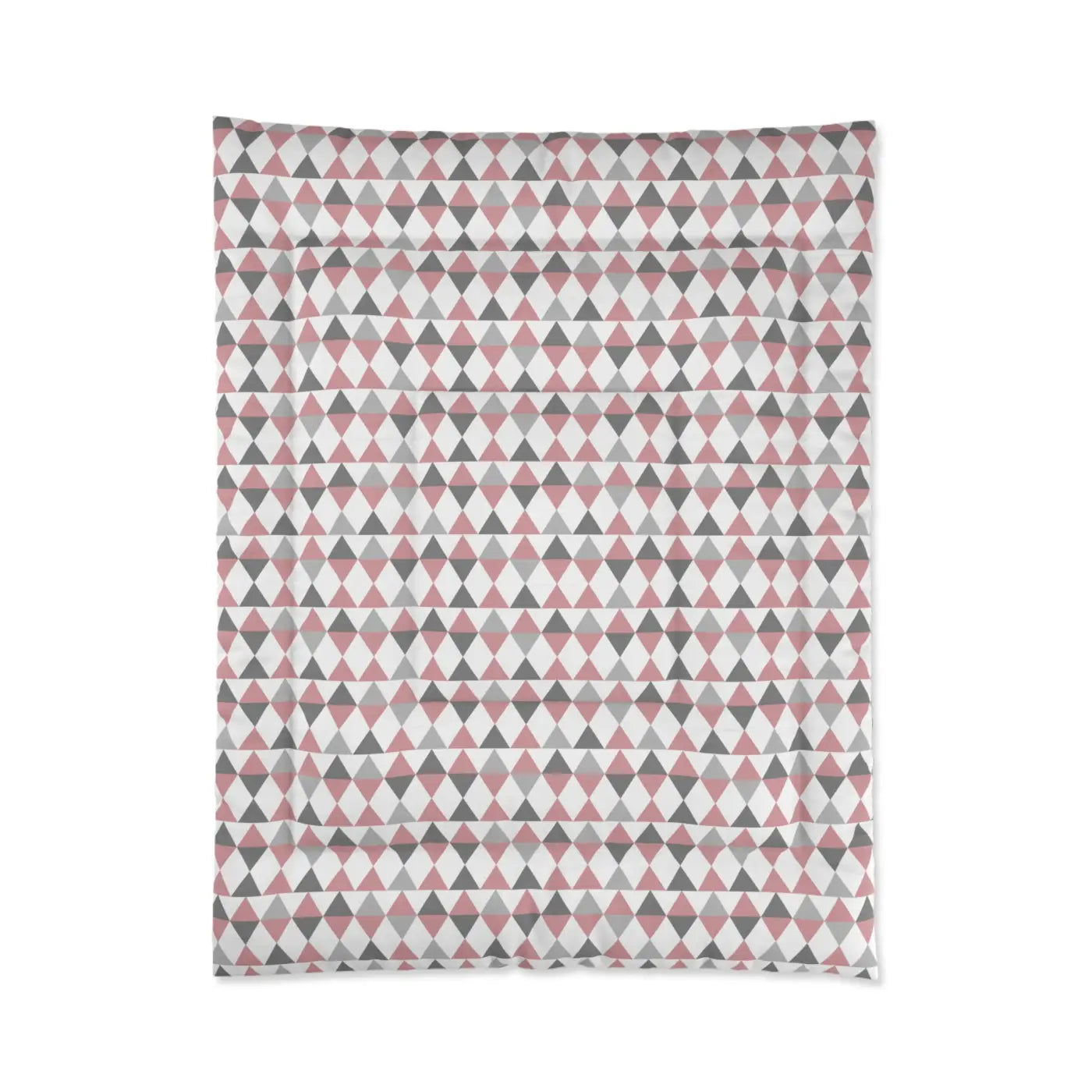 Cozy Comforter - Pink and Grey Triangles Design - DipaliZ