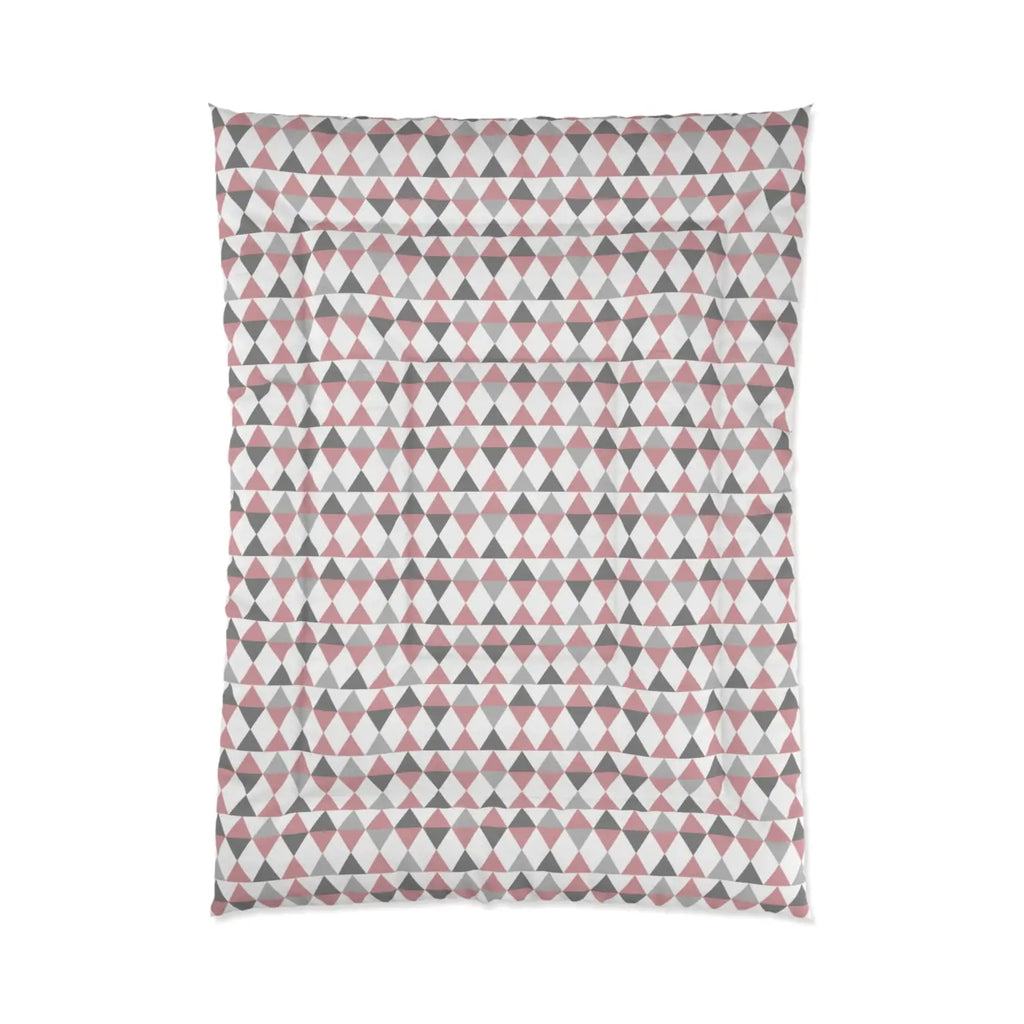 Cozy Comforter - Pink and Grey Triangles Design - DipaliZ