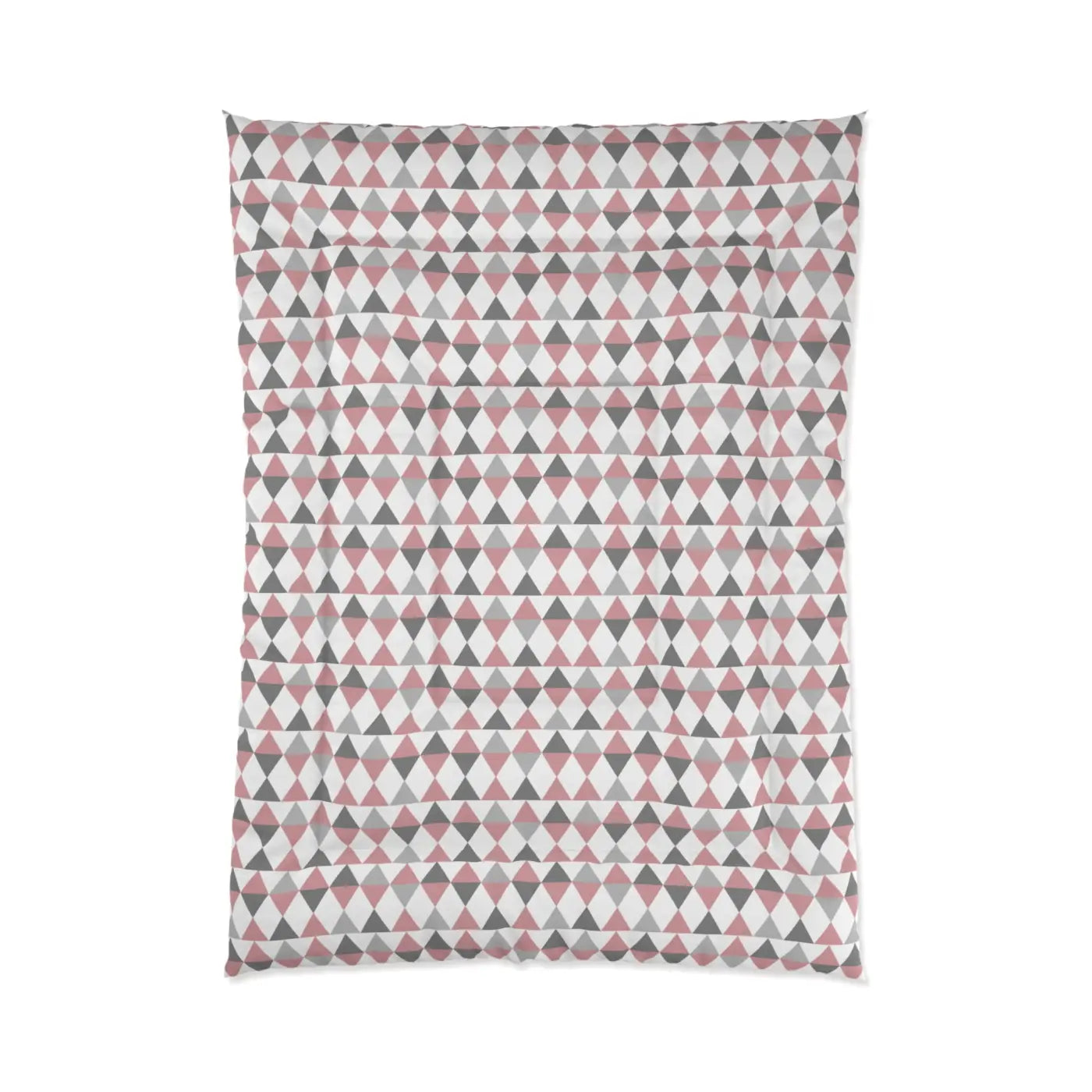 Cozy Comforter - Pink and Grey Triangles Design - DipaliZ