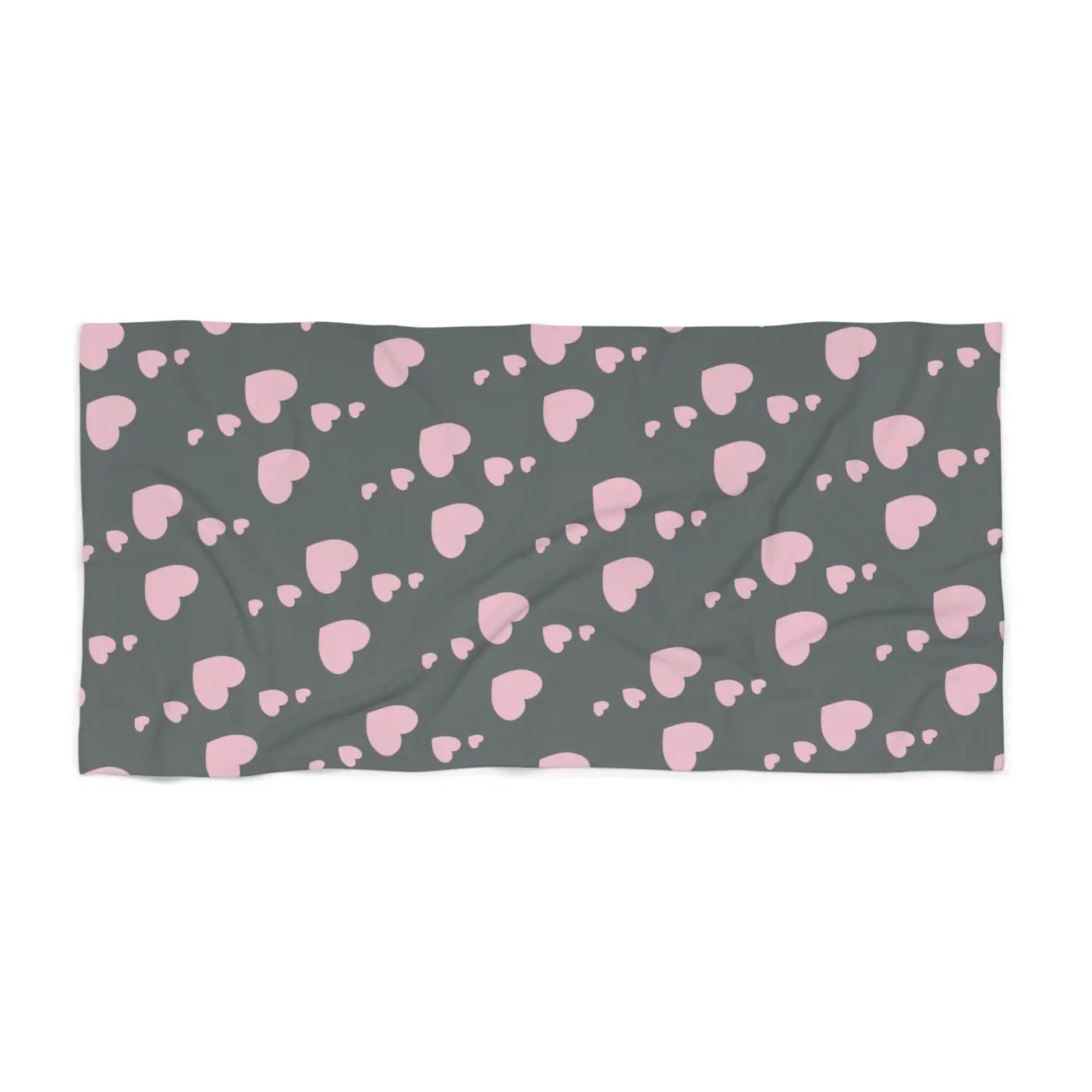 Pink Hearts Beach Towel - Luxurious Custom Design - DipaliZ