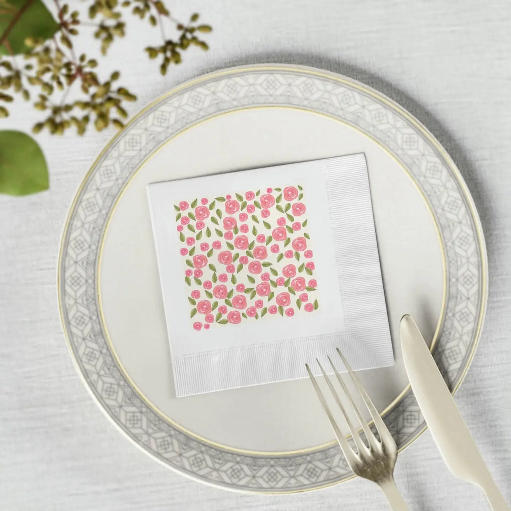 White Coined Paper Napkins - Elegant Celebration Style - DipaliZ
