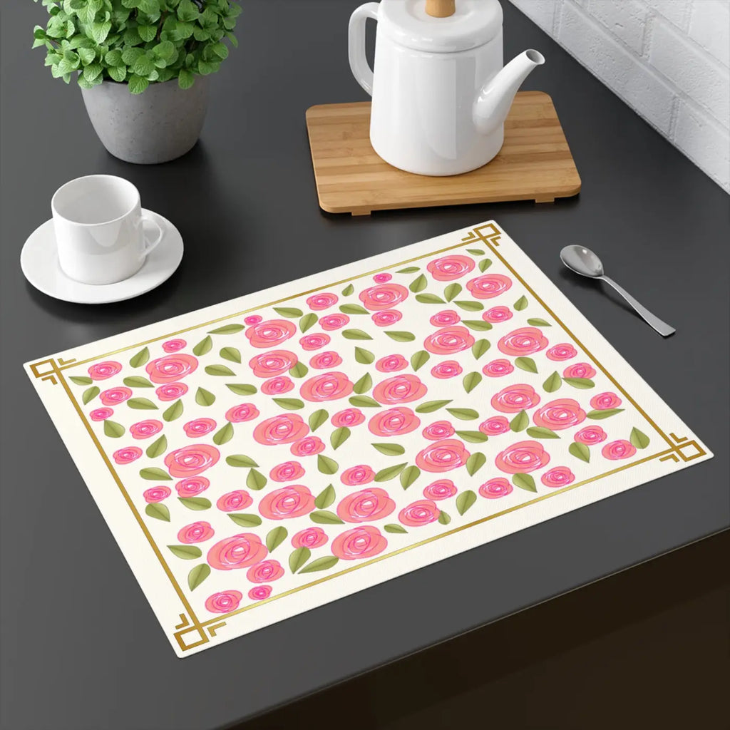 Pink Roses Cotton Placemat - Eco-Friendly Gifts - DipaliZ