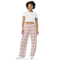 Pink Squares Wide Leg Pants - Loungewear Style - DipaliZ