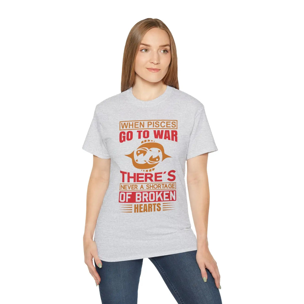Pisces Zodiac Sign Broken Heart Tee - Cosmic Style - DipaliZ
