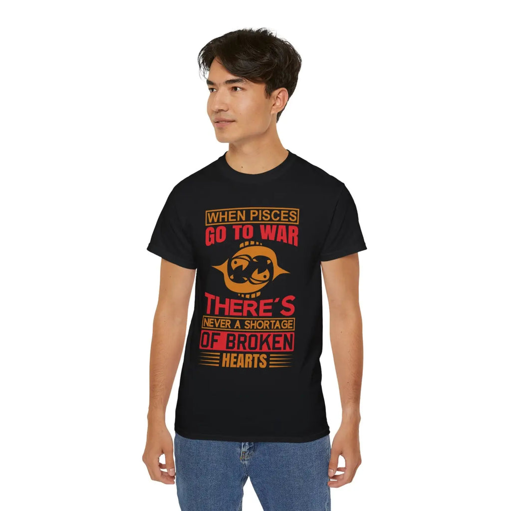 Pisces Zodiac Sign Broken Heart Tee - Cosmic Style - DipaliZ