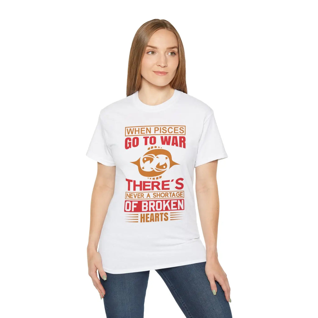 Pisces Zodiac Sign Broken Heart Tee - Cosmic Style - DipaliZ