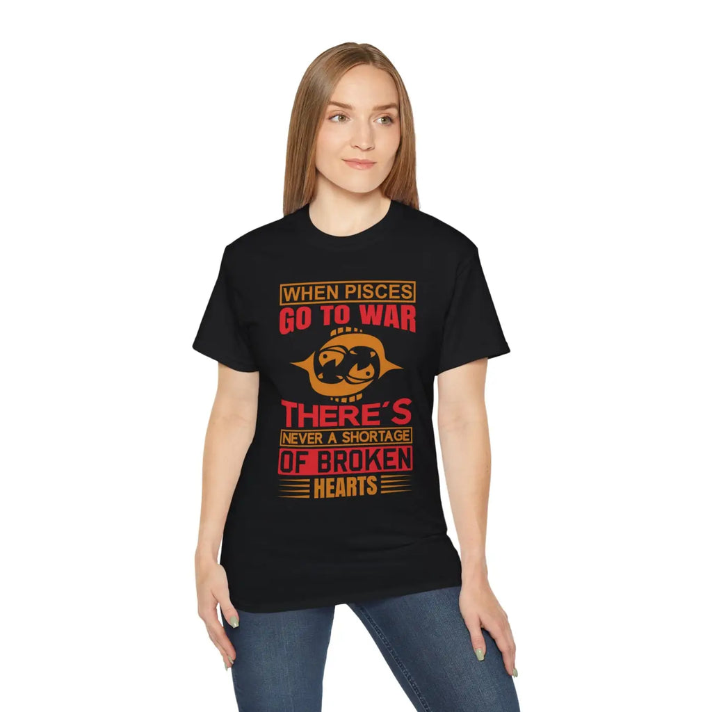 Pisces Zodiac Sign Broken Heart Tee - Cosmic Style - DipaliZ