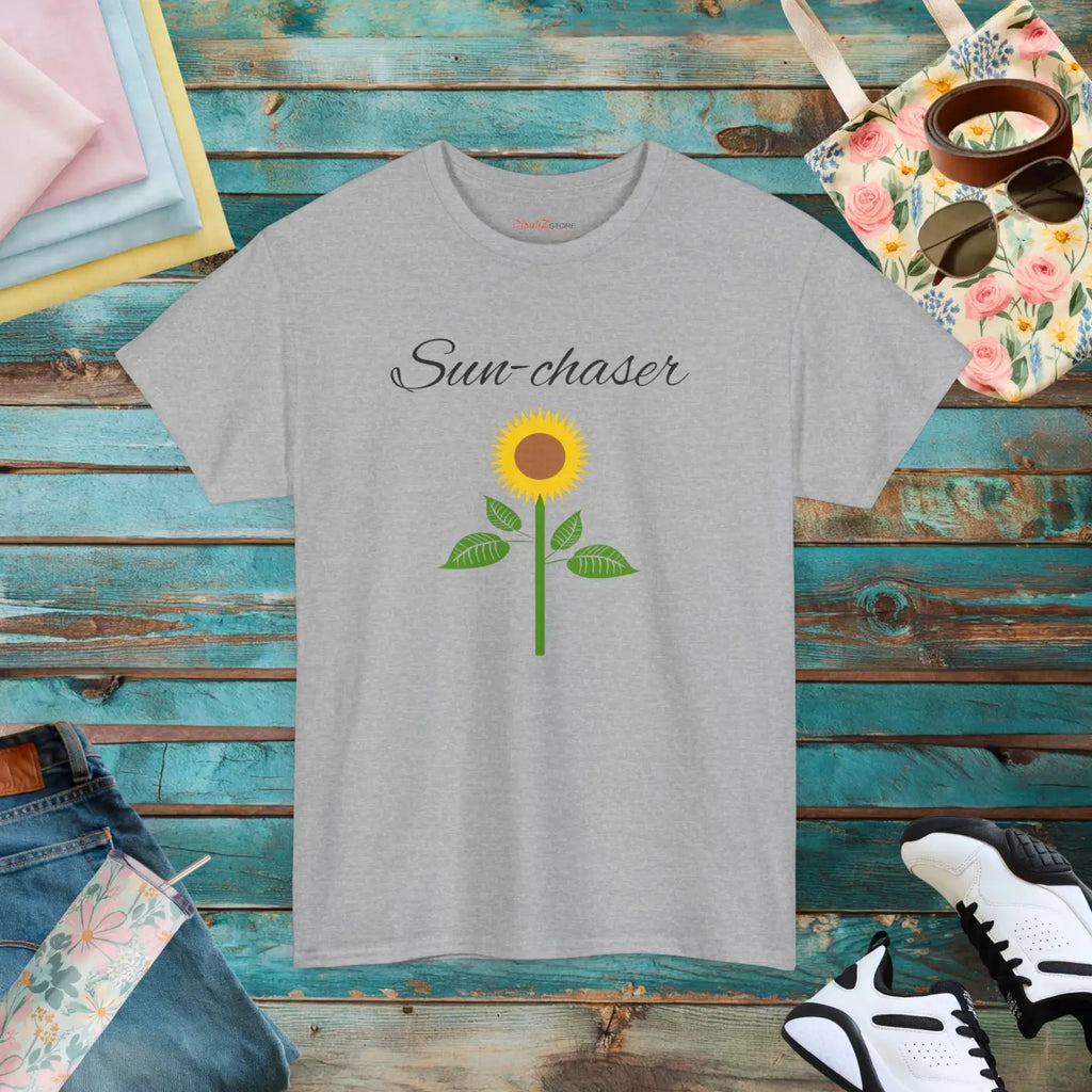 Sunflower T-Shirt - Hand-Drawn Cotton Gift for Her - DipaliZ