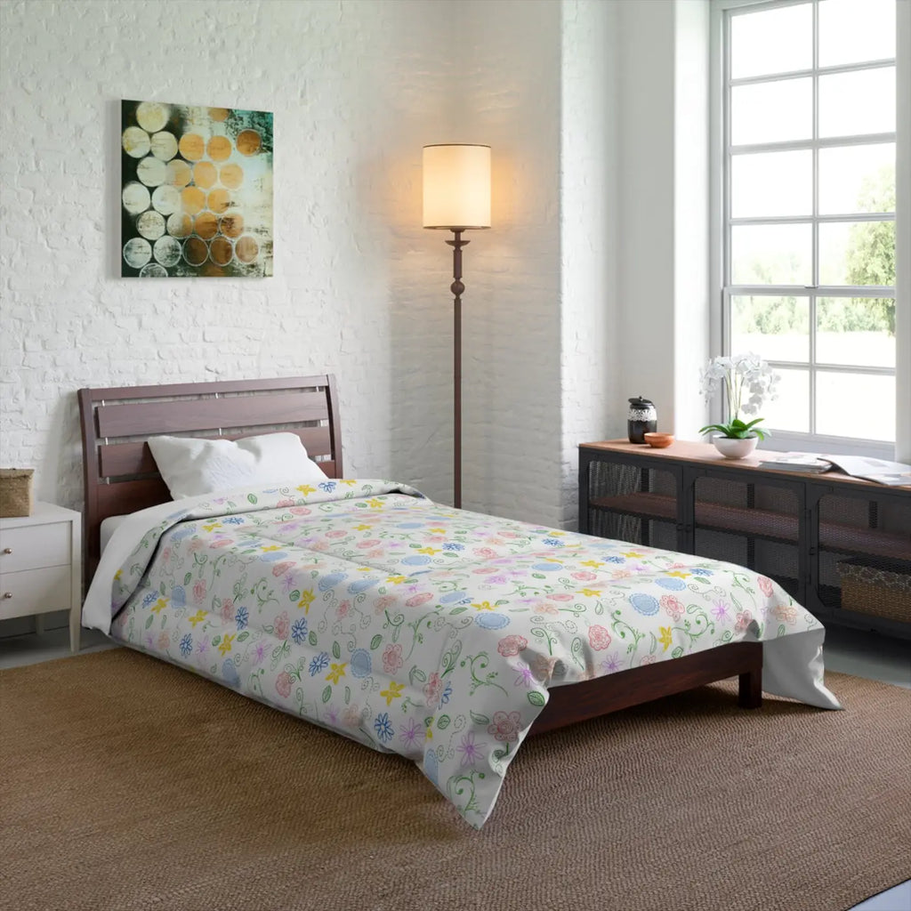 Pretty Nature Print Comforter - Cozy Warm Bedding - DipaliZ
