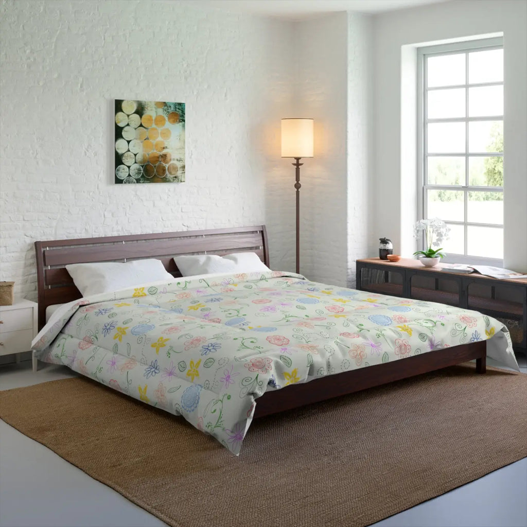 Pretty Nature Print Comforter - Fresh Bedroom Retreat - DipaliZ