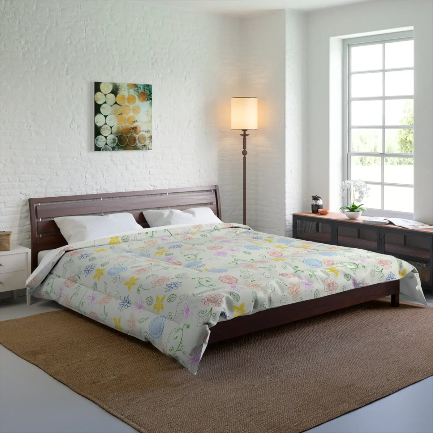 Pretty Nature Print Comforter - Fresh Bedroom Retreat - DipaliZ