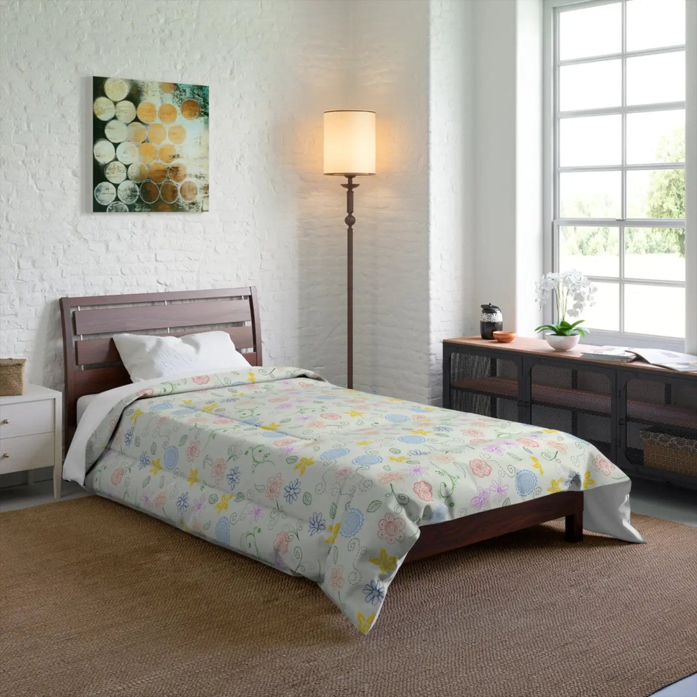 Pretty Nature Print Comforter - Fresh Bedroom Retreat - DipaliZ