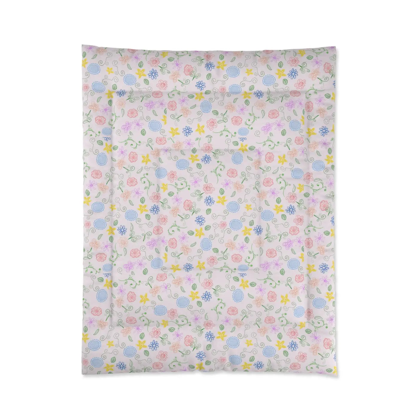 Pretty Nature Print Comforter - Cozy Pink Bedding - DipaliZ