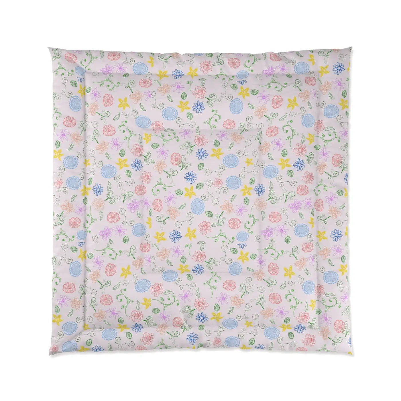 Pretty Nature Print Comforter - Cozy Pink Bedding - DipaliZ