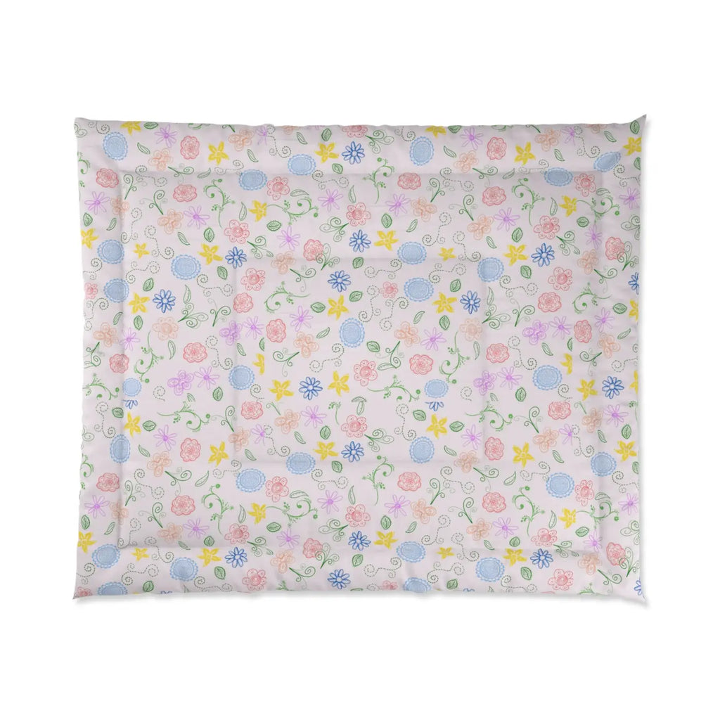 Pretty Nature Print Comforter - Cozy Pink Bedding - DipaliZ
