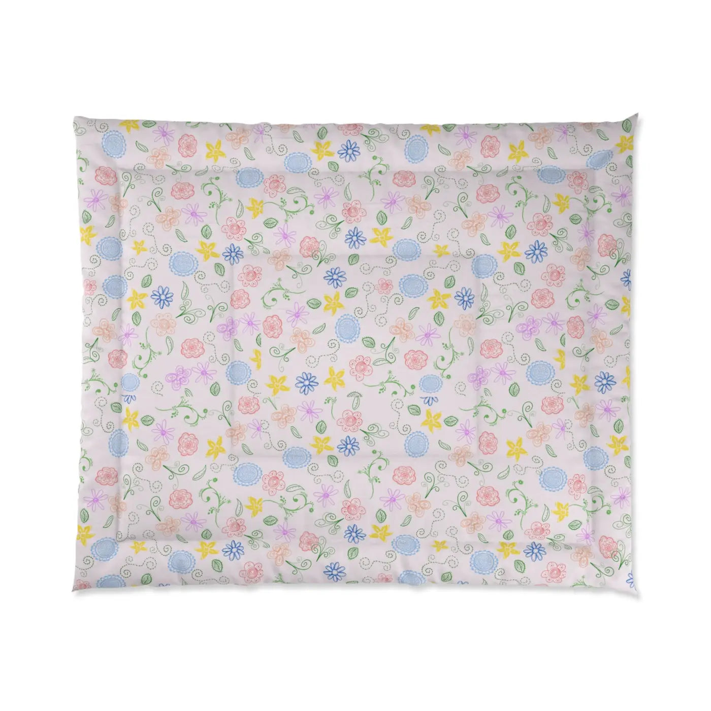Pretty Nature Print Comforter - Cozy Pink Bedding - DipaliZ