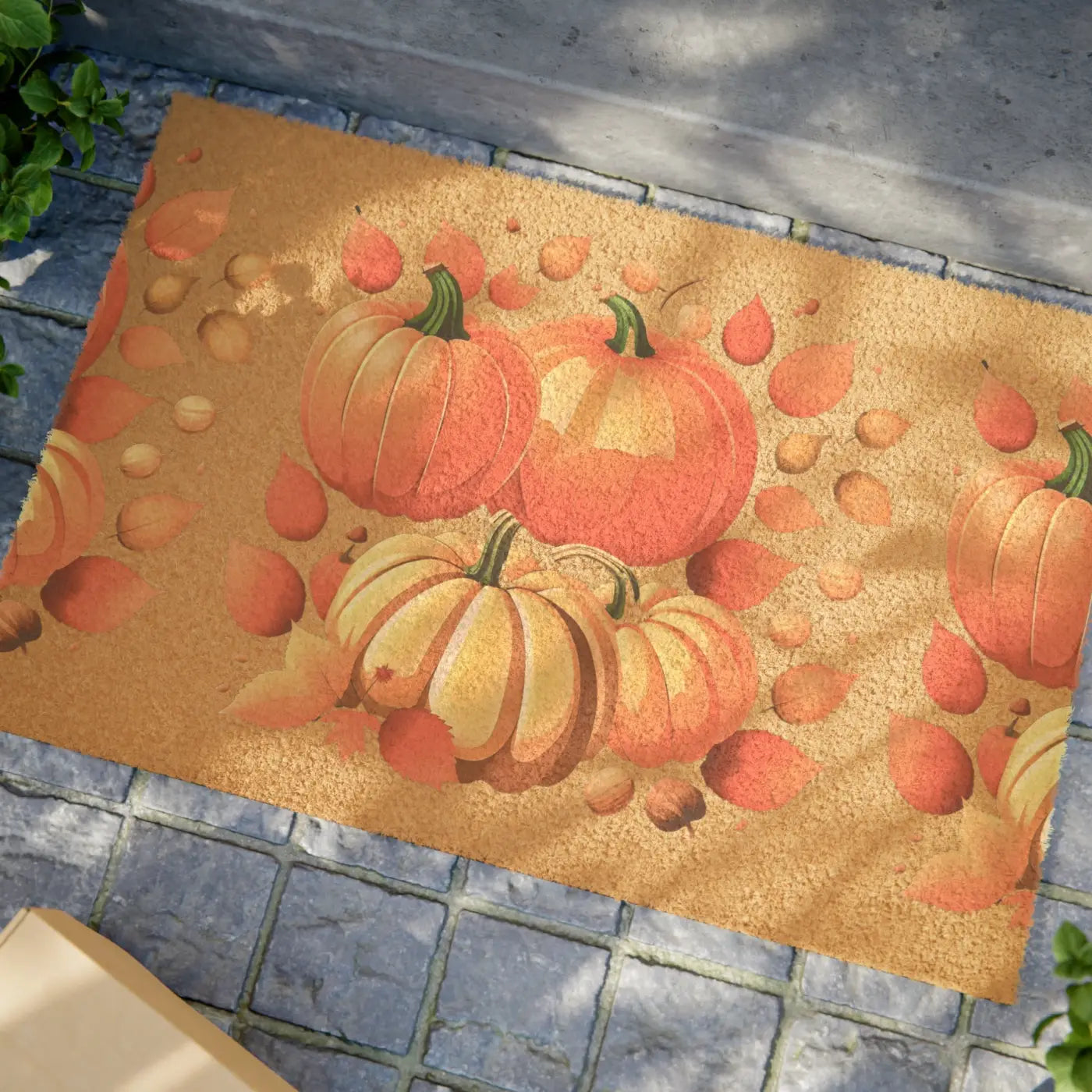 Autumn Leaves Door Mat - Tufted Coir Coconut Fiber - DipaliZ