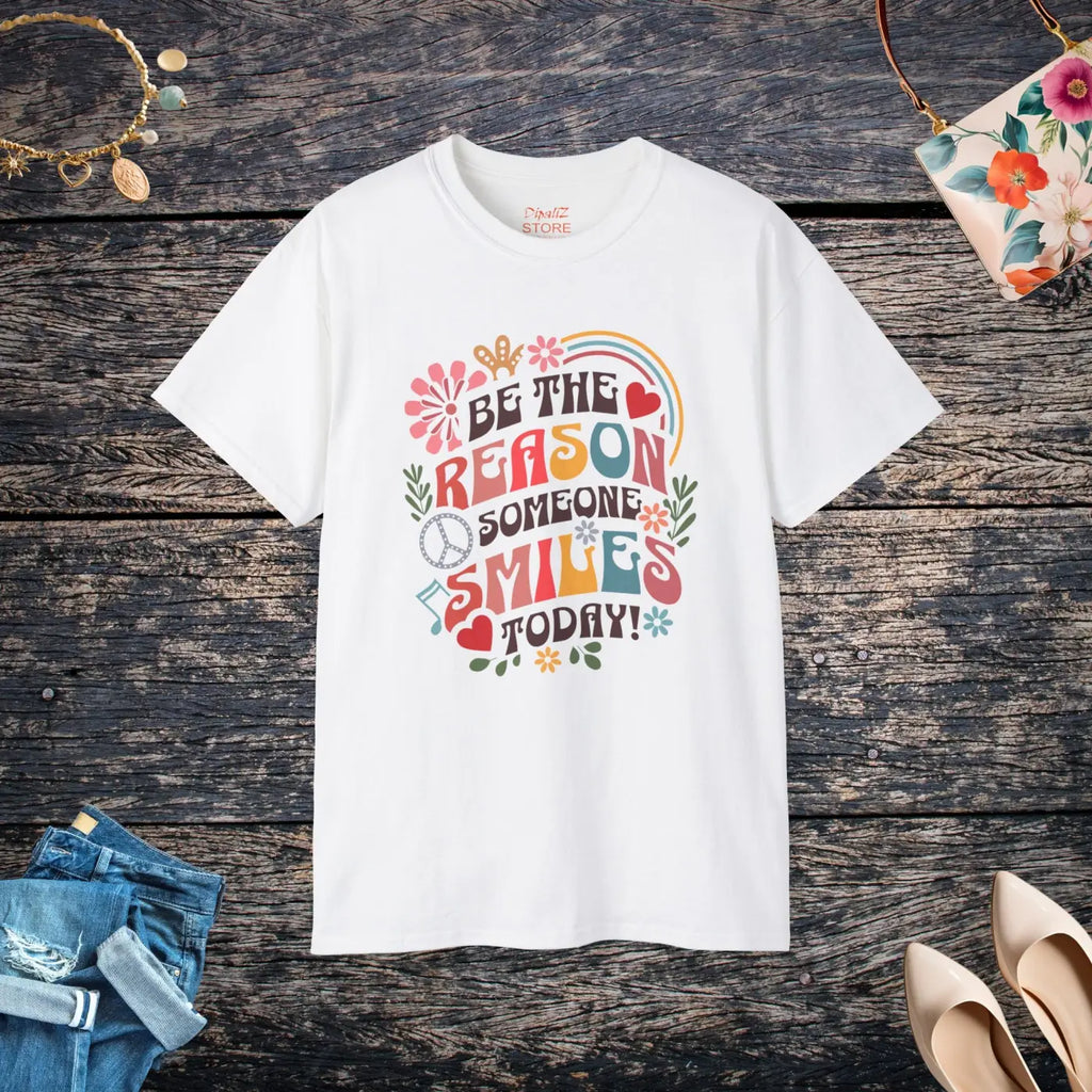 Be The Reason Someone Smiles Today T-Shirt - Eco-Friendly - DipaliZ