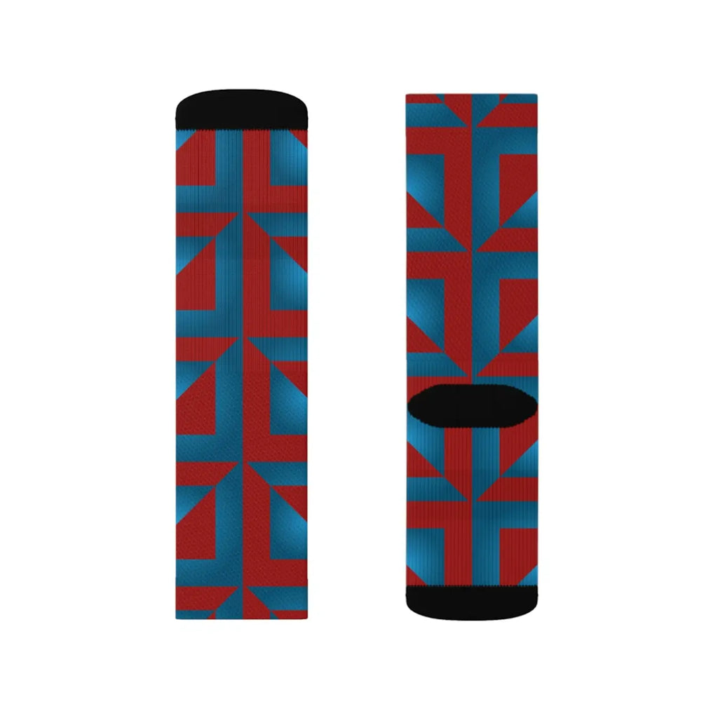 Blue Abstract Pattern Socks - Bold Statement Style - DipaliZ