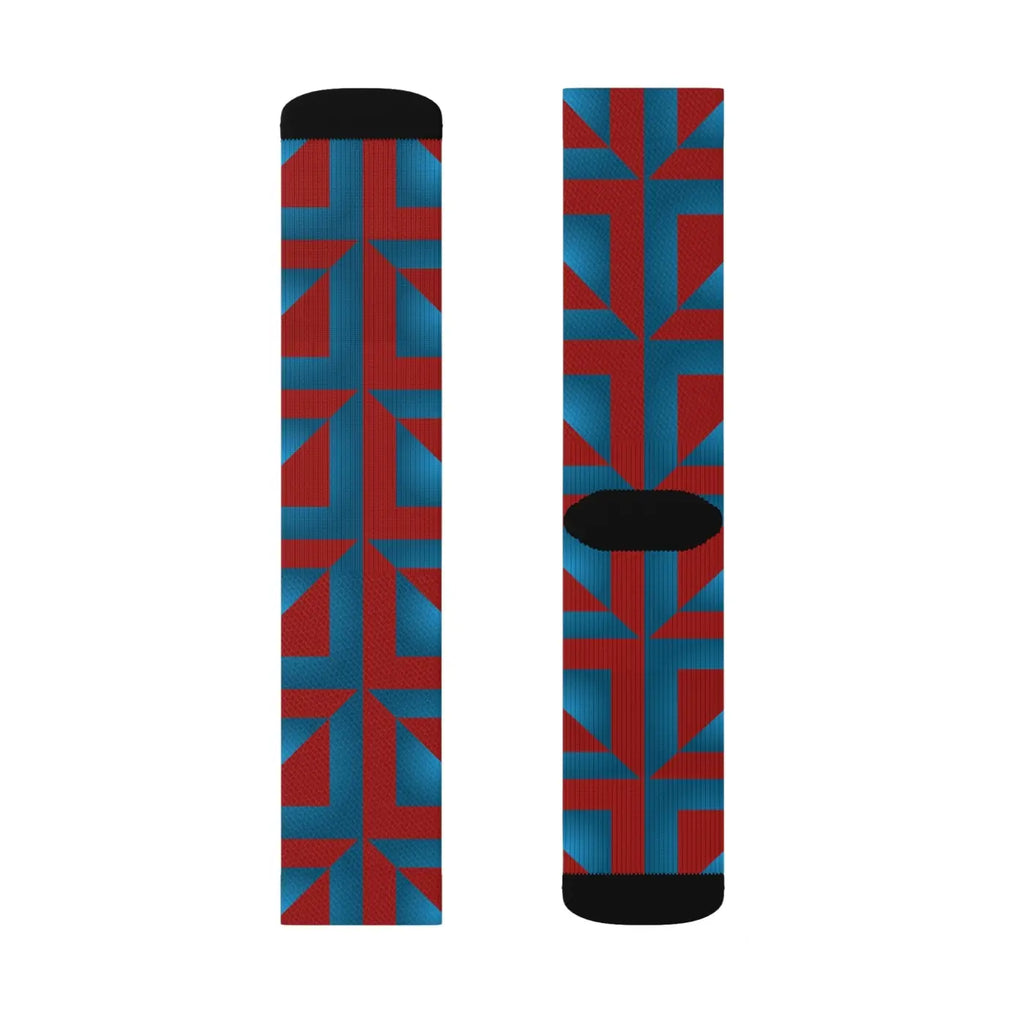 Blue Abstract Pattern Socks - Bold Statement Style - DipaliZ
