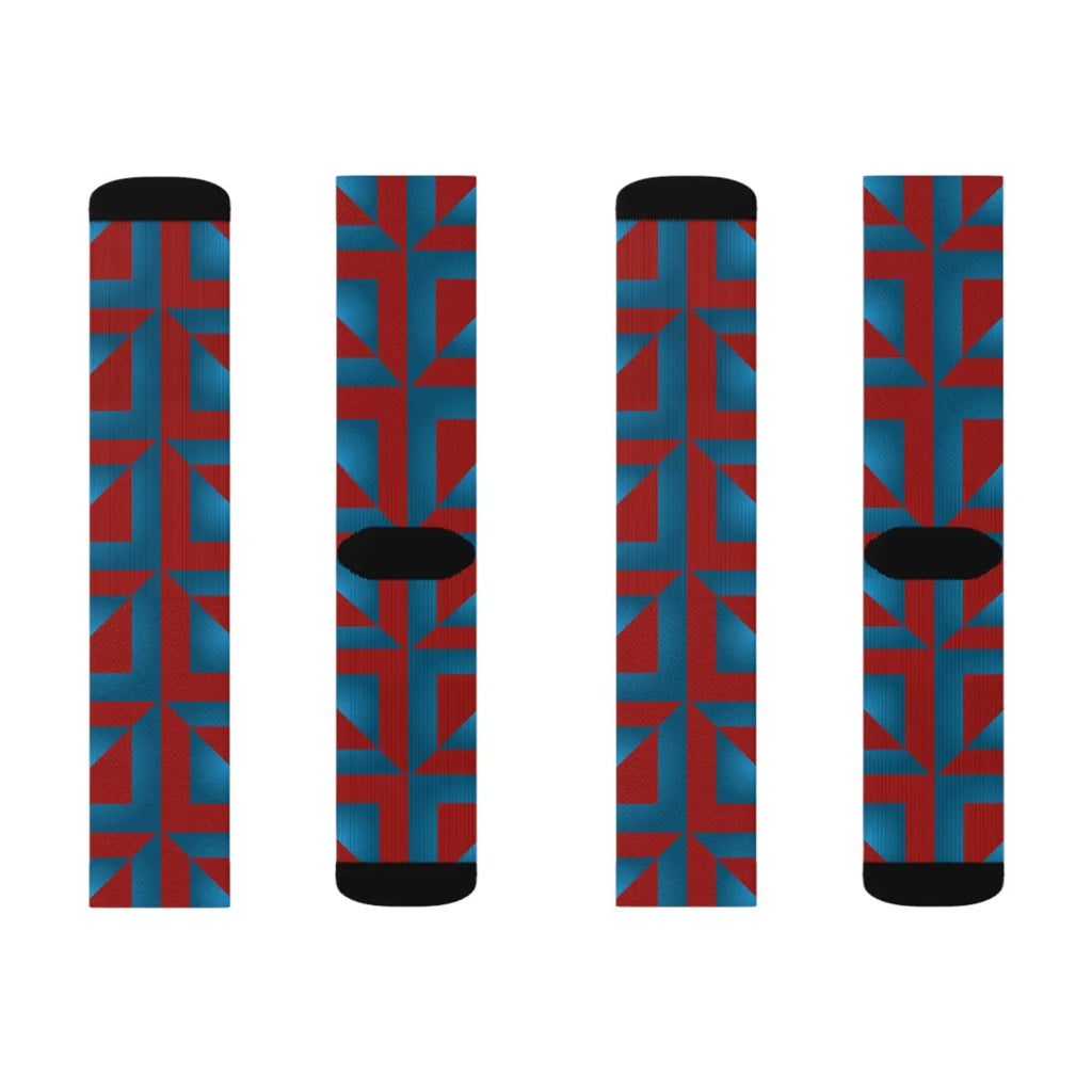 Blue Abstract Pattern Socks - Bold Statement Style - DipaliZ