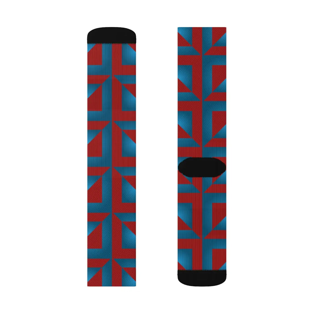 Blue Abstract Pattern Socks - Bold Statement Style - DipaliZ