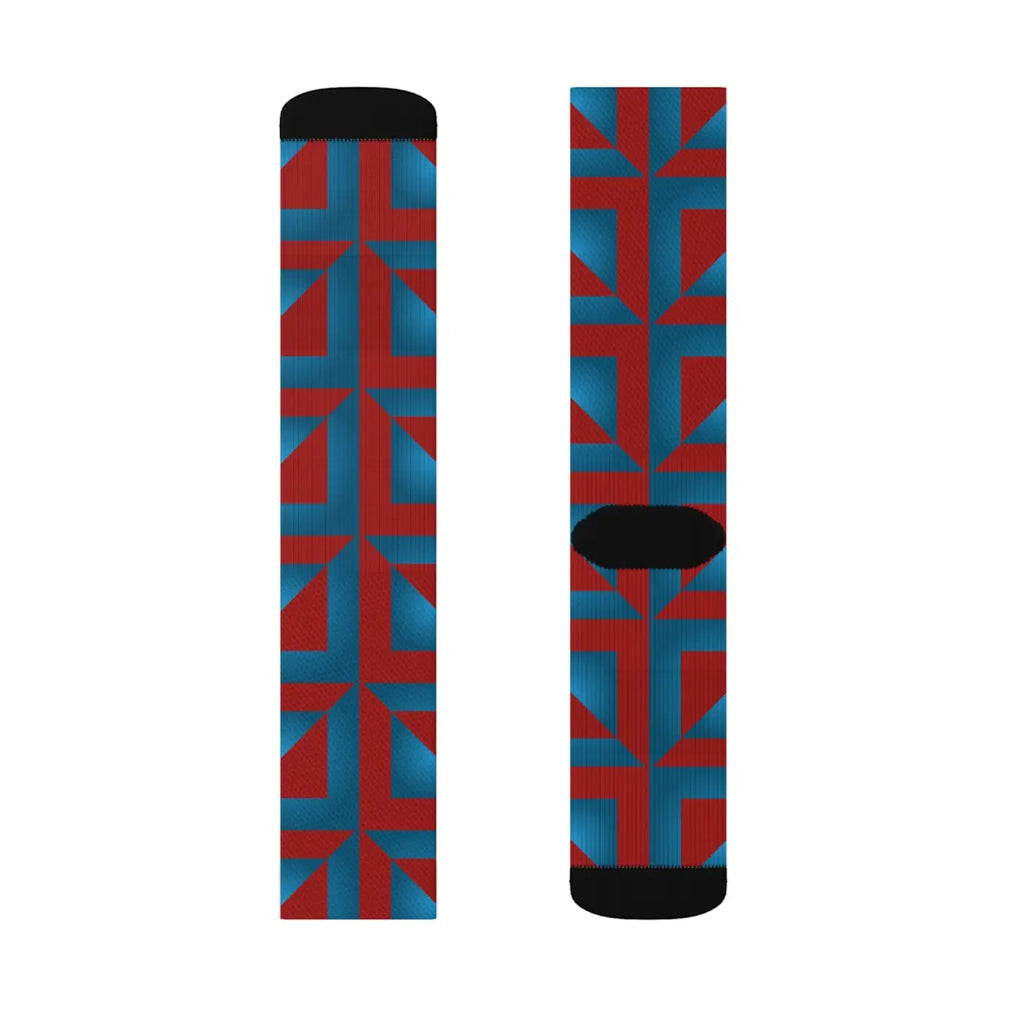 Blue Abstract Pattern Socks - Bold Statement Style - DipaliZ