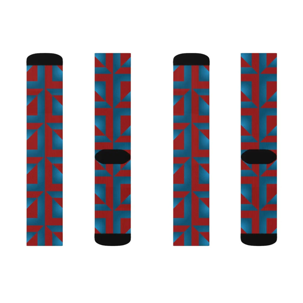 Blue Abstract Pattern Socks - Bold Statement Style - DipaliZ