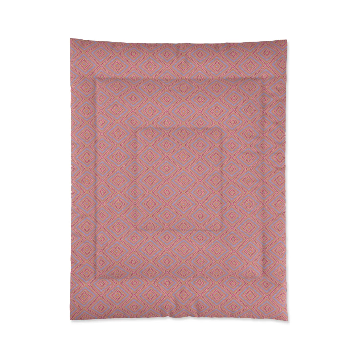 Blue Geometrical Pattern Comforter - Modern Statement Blanket - DipaliZ