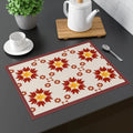 Red Pattern Placemats - Modern Geometric Dining Decor - DipaliZ