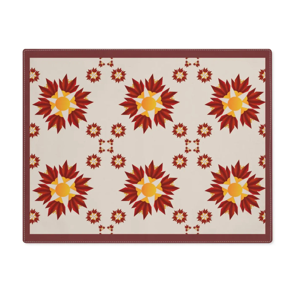 Red Pattern Placemats - Modern Geometric Dining Decor - DipaliZ