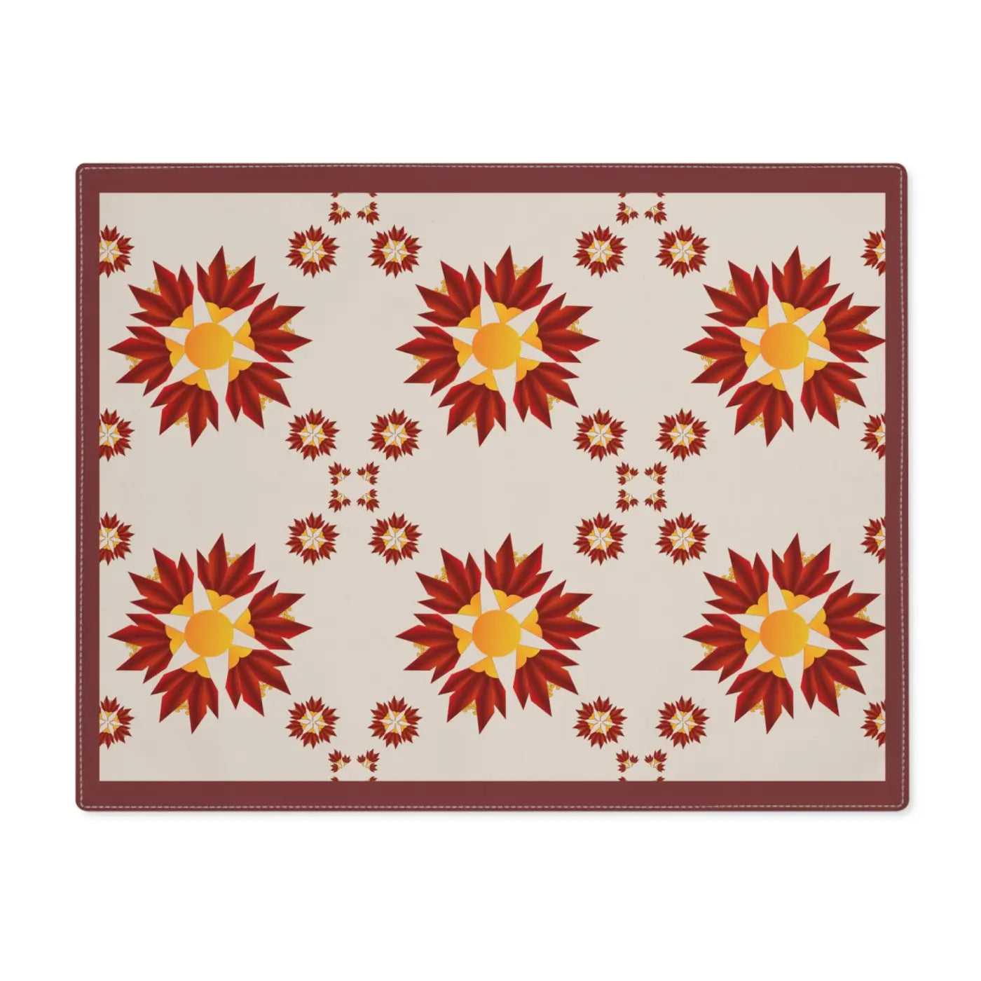 Red Pattern Placemats - Modern Geometric Dining Decor - DipaliZ