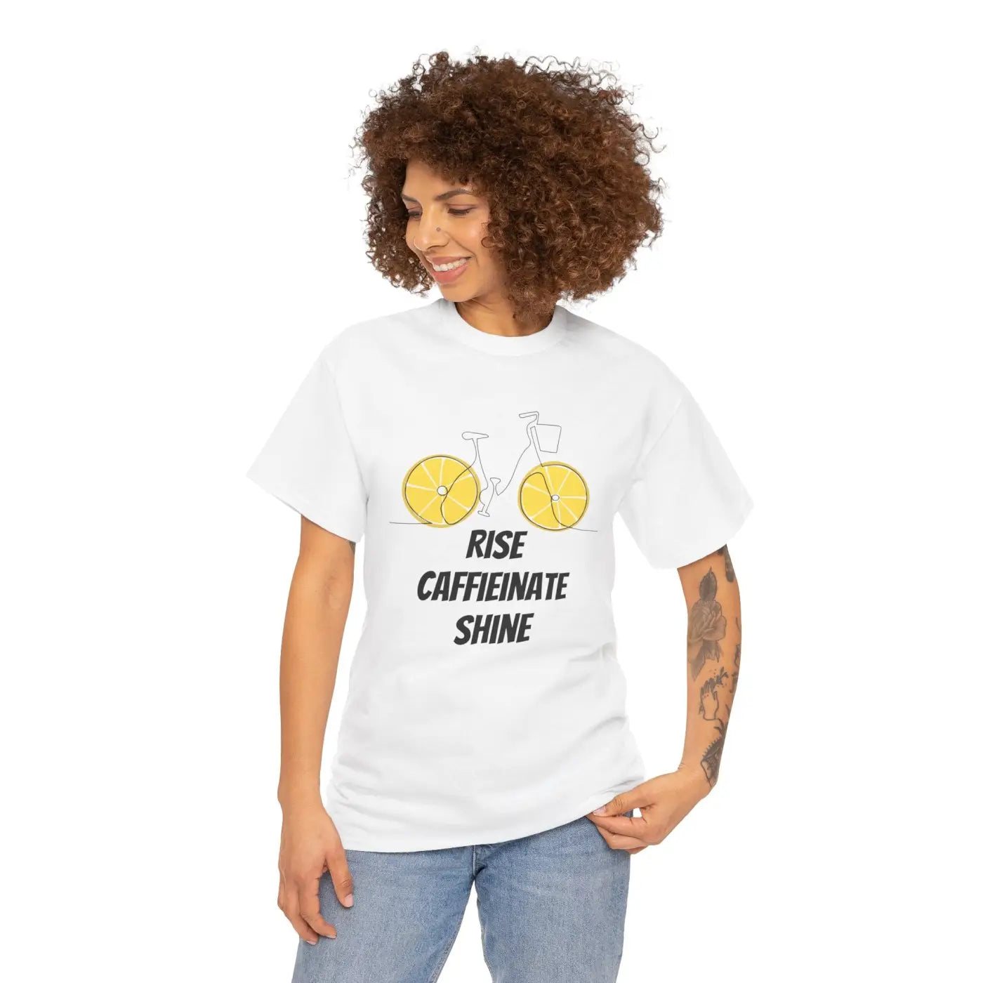 Bicycle Tee - Rise Caffeinate Shine Heavy Cotton - DipaliZ