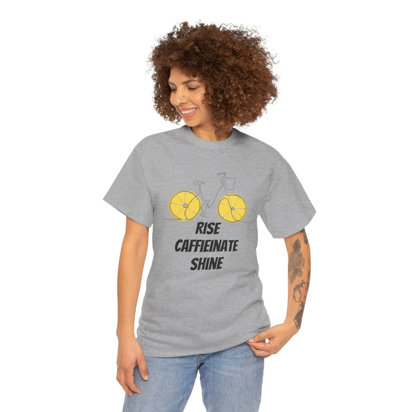 Bicycle Tee - Rise Caffeinate Shine Heavy Cotton - DipaliZ