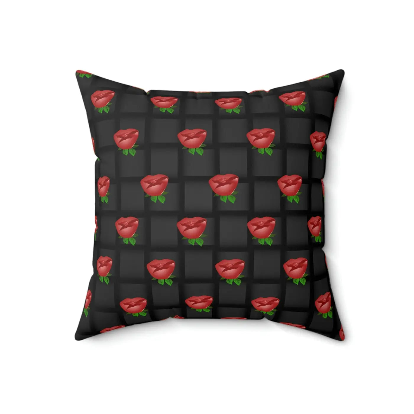 Spun Polyester Square Pillow - Black Weaved Background - DipaliZ