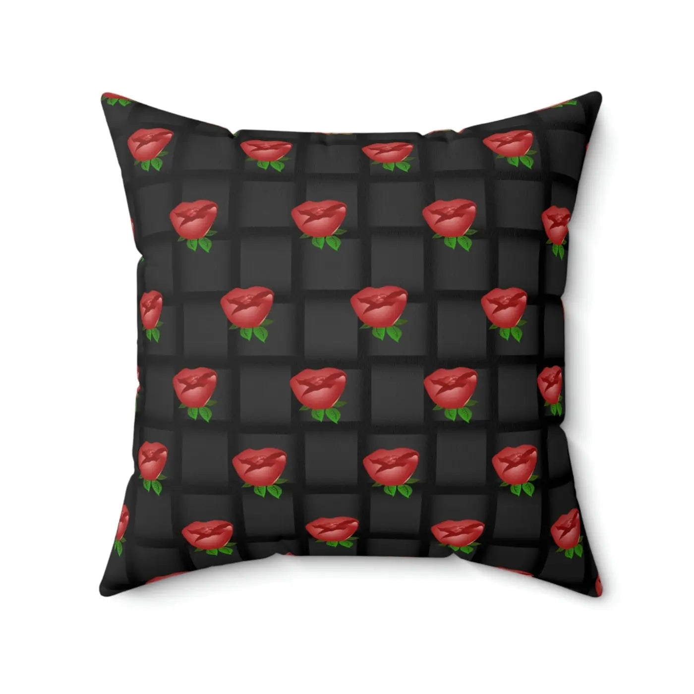 Spun Polyester Square Pillow - Black Weaved Background - DipaliZ