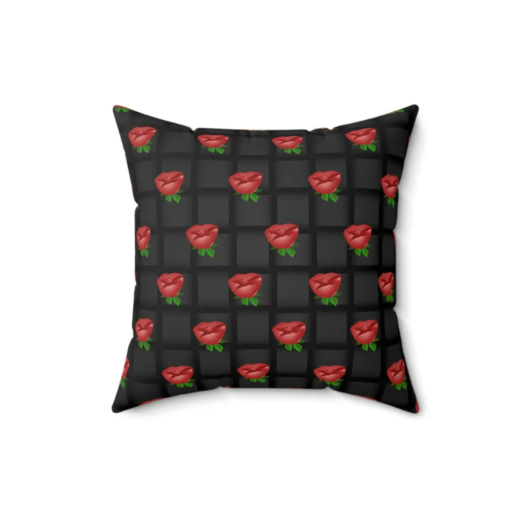 Spun Polyester Square Pillow - Black Weaved Background - DipaliZ