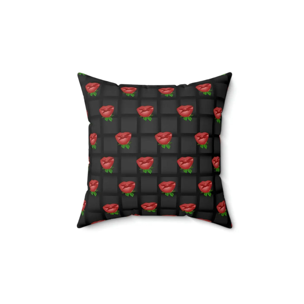 Spun Polyester Square Pillow - Black Weaved Background - DipaliZ